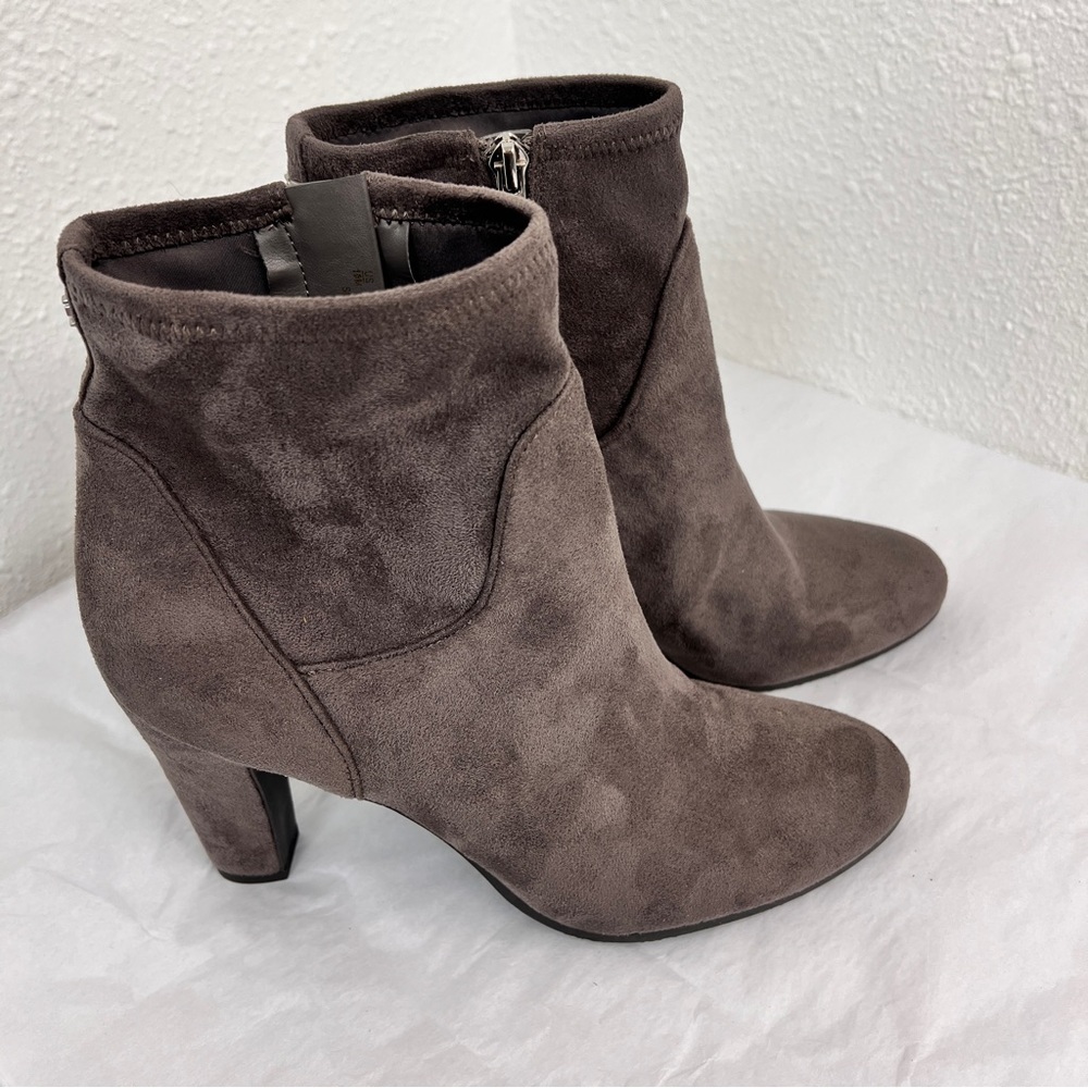 SAM EDELMAN suede dark GRAY high heel booties size 10 women